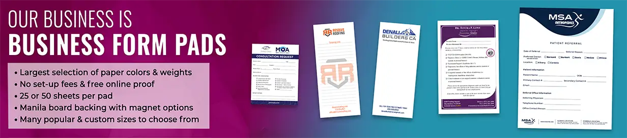 Custom Business Form Pad Products